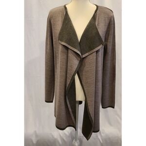 Lineamaglia Womens Medium Long Line Gray Cardigan Wool Blend